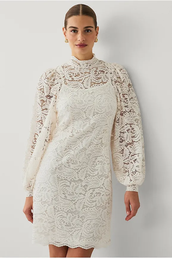 Vit trikåklänning 2026 från Ellos Collection för dam