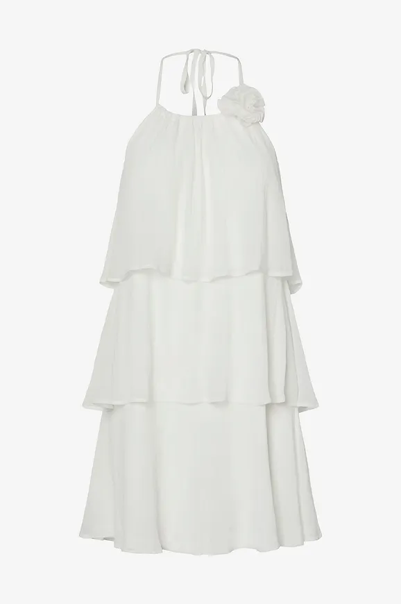 Vit fodrad klänning 2026 för dam från Pieces