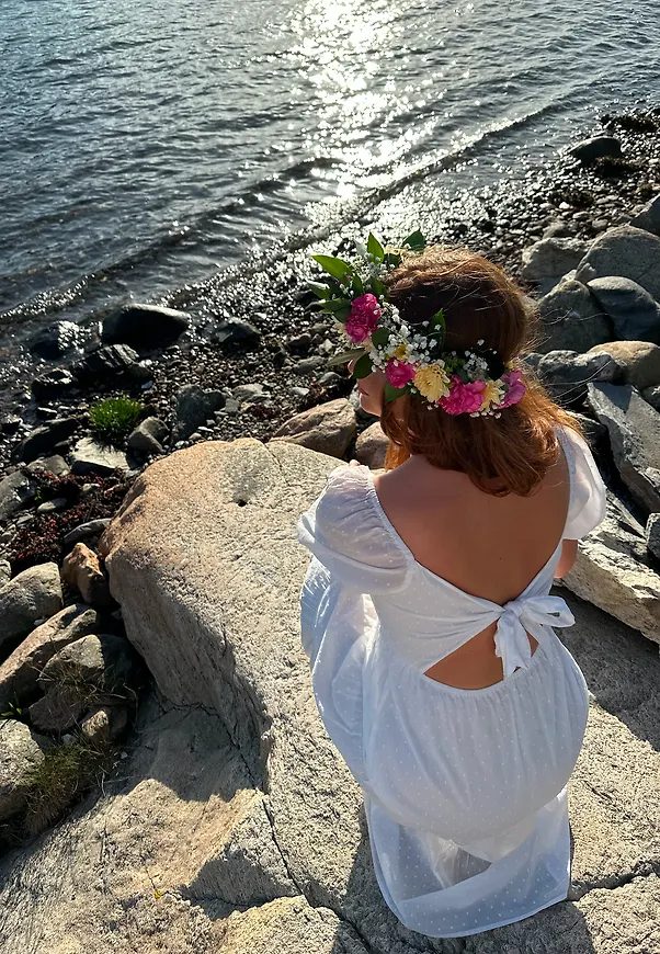 Vit lång klänning 2026 från WHITE för dam