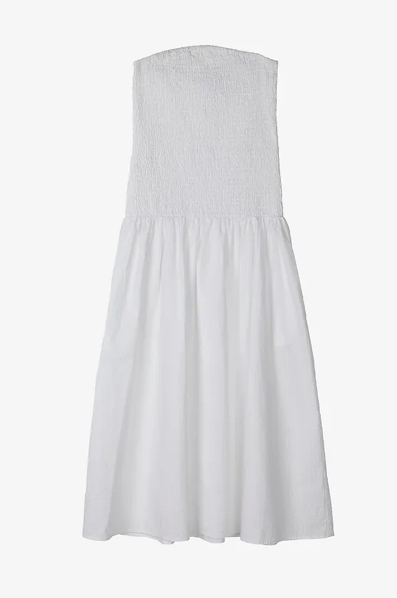 Vit bomullsklänning 2026 med fickor från Stylein för dam