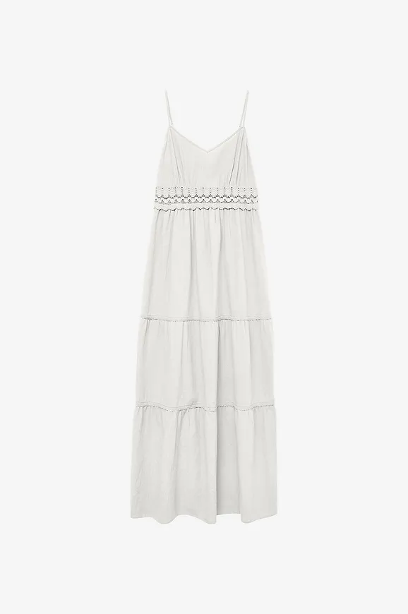 Vit lång klänning 2026 från VERO MODA för dam